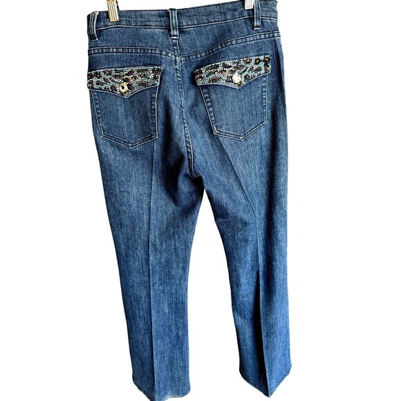 Christine Alexander "Swarovski Crystals" Womens 6 Jeans Embellished Straight Fit - Picture 2 of 9